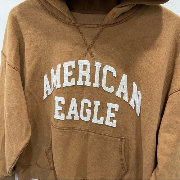 American Eagle Tan Sweatshirt Hoodie Size Small - Picture 3 of 8